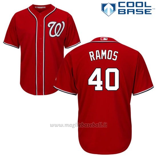 Maglia Baseball Uomo Washington Nationals Wilson Ramos Rosso Autentico Collezione Cool Base